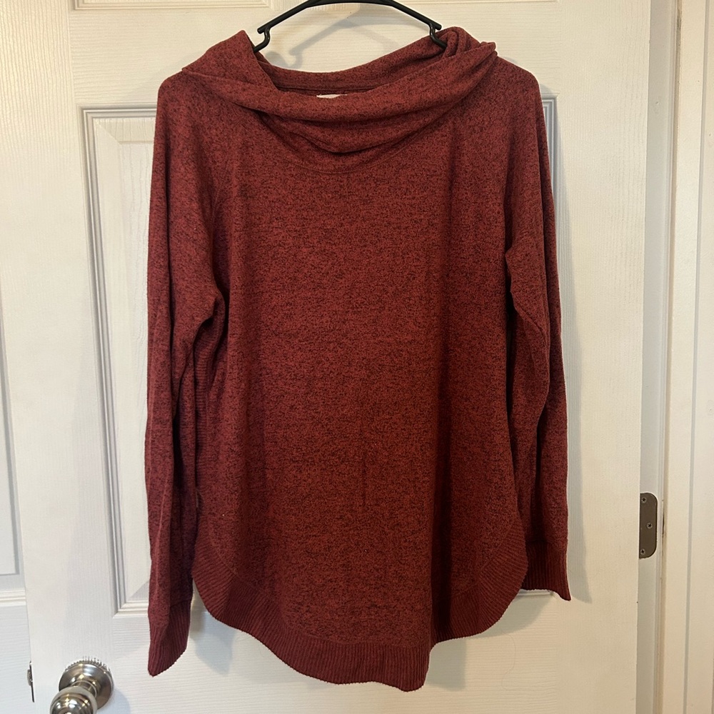 Maurices Maroon Cowl Neck Sweater